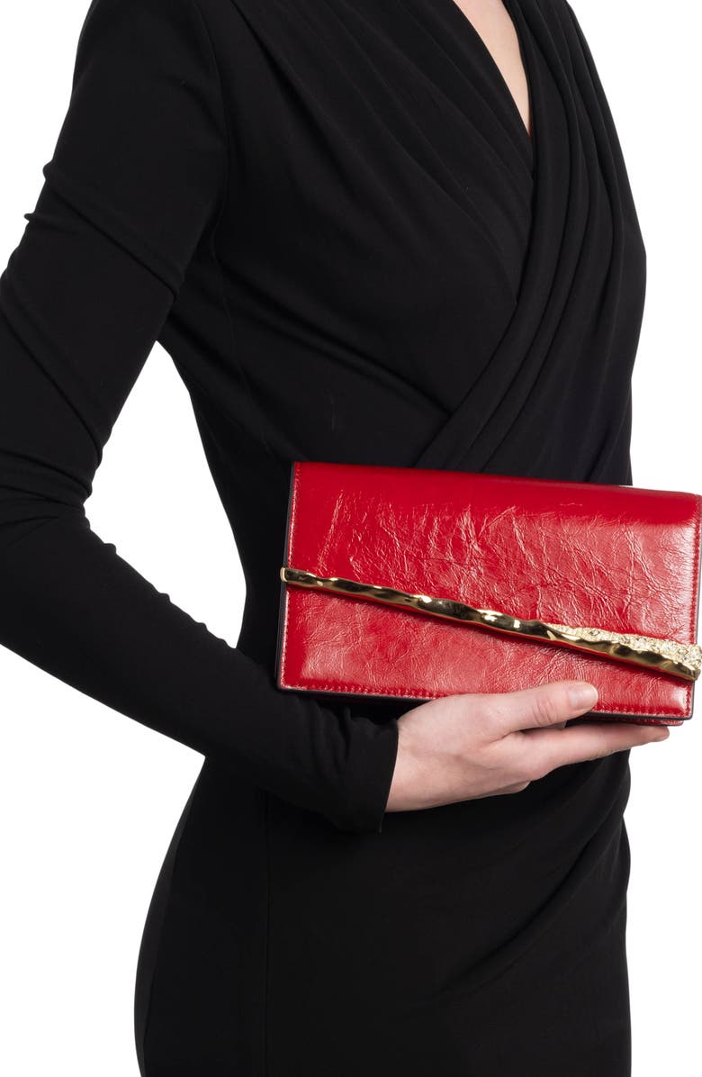 Alexis Bittar Angular Leather Crossbody Bag, Alternate, color, Rouge