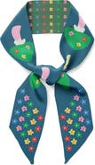 Centinelle Mushroom Floral Twilly Ribbon Scarf