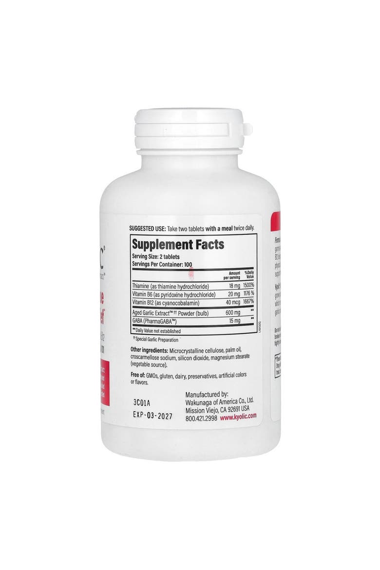 Aged Garlic Extract Formula 101, Stress and Fatigue Relief, 200 ct tablets., Alternate, color, None