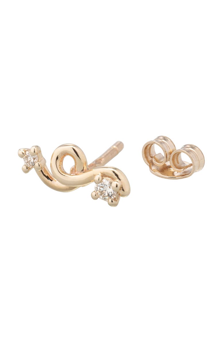 Bea Bongiasca Single Mini Loop Diamond Stud Earring, Alternate, color, Gold