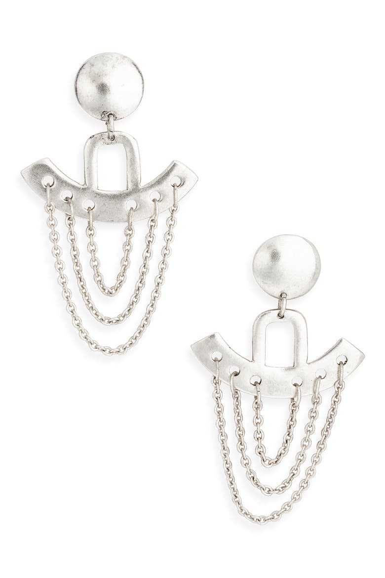 Chandelier Drop Earrings, Main, color, SILVER