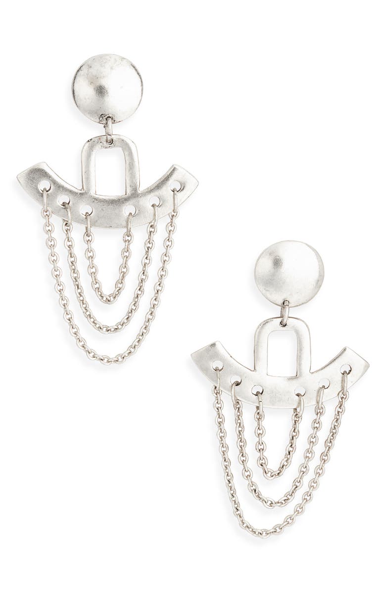 Karine Sultan Chandelier Drop Earrings, Main, color, Silver