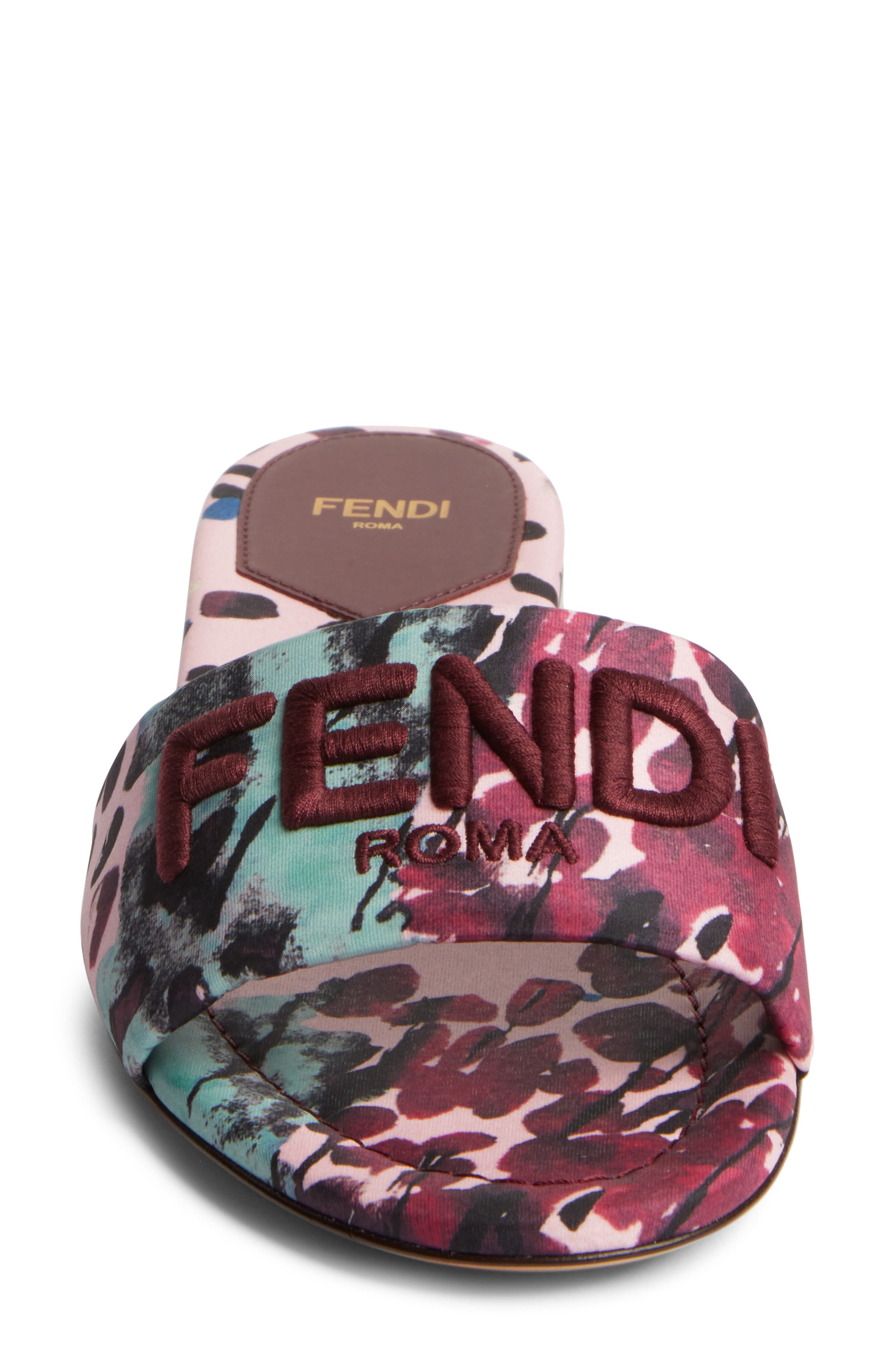 Fendi Signature Slide Sandal, Alternate, color, Pink
