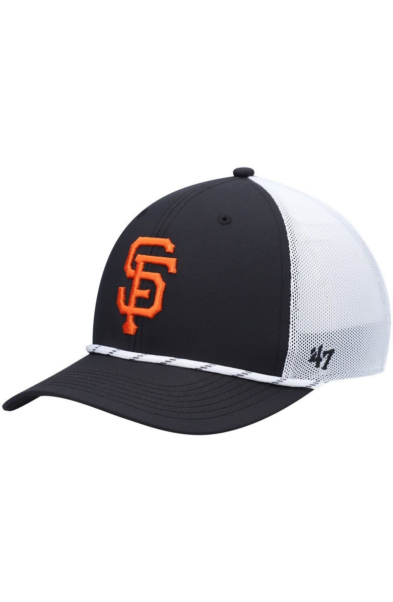 '47 Men's '47 Black/White San Francisco Giants Burden Trucker Snapback Hat, Main, color, 