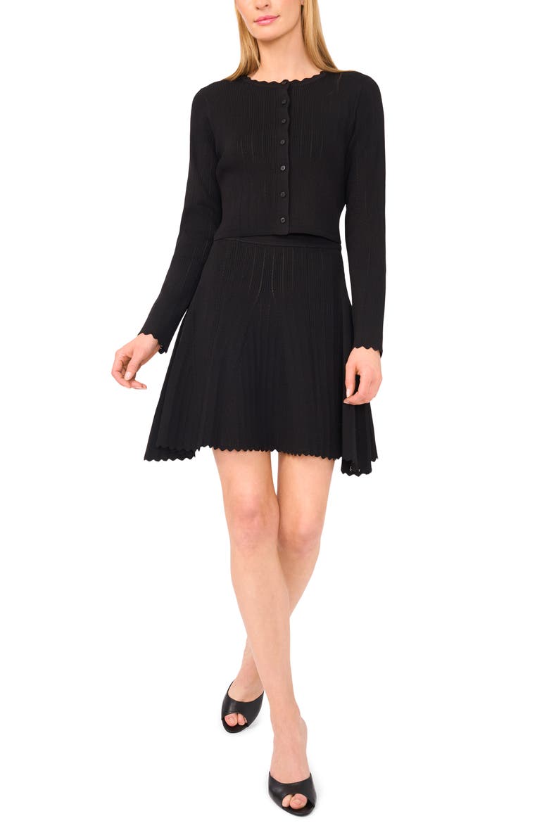Rib Pointelle Cardigan, Alternate, color, RICH BLACK
