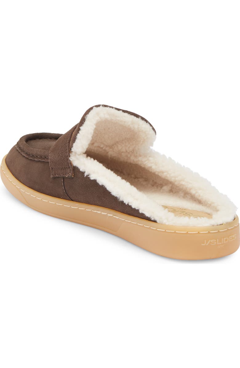 JSlides Hudson Faux Shearling Lined Mule, Alternate, color, Dark Brown