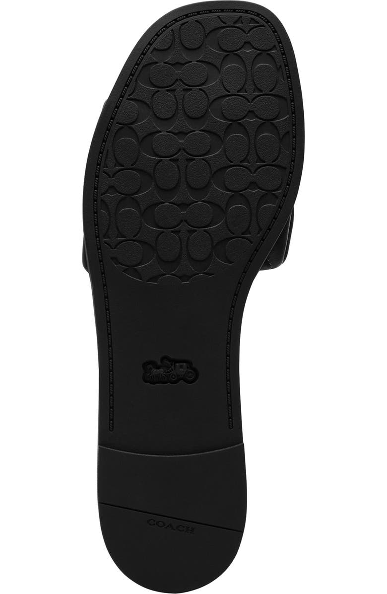 COACH Quilted Flat Slide Sandal, Alternate, color, Black/ Black