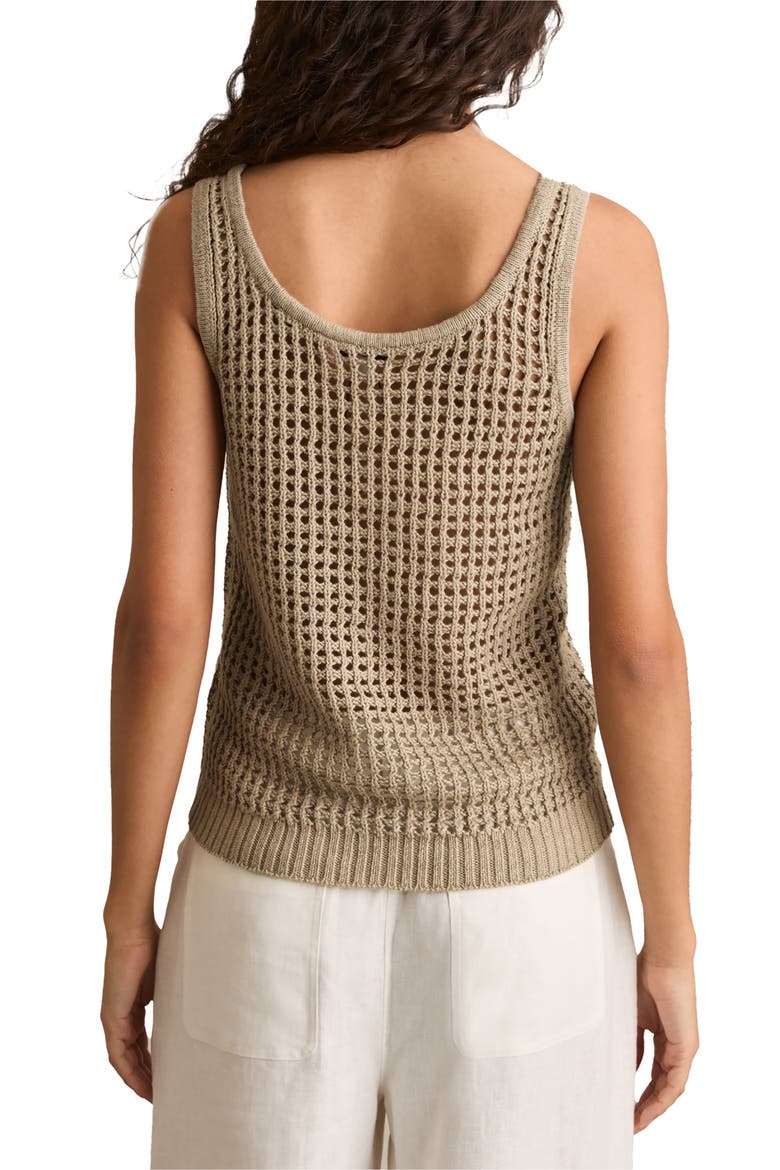 Claudia Open Stitch Linen Sweater Tank, Alternate, color, STONE
