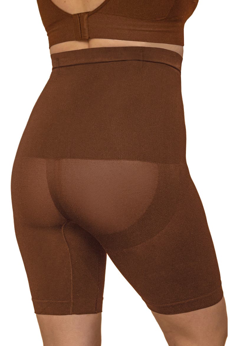 High Waist Shaper Shorts, Alternate, color, CHOCOLATE
