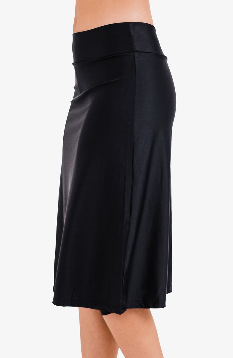 Calypsa Long Swim Skort With Capri Leggings, Alternate, color, Black