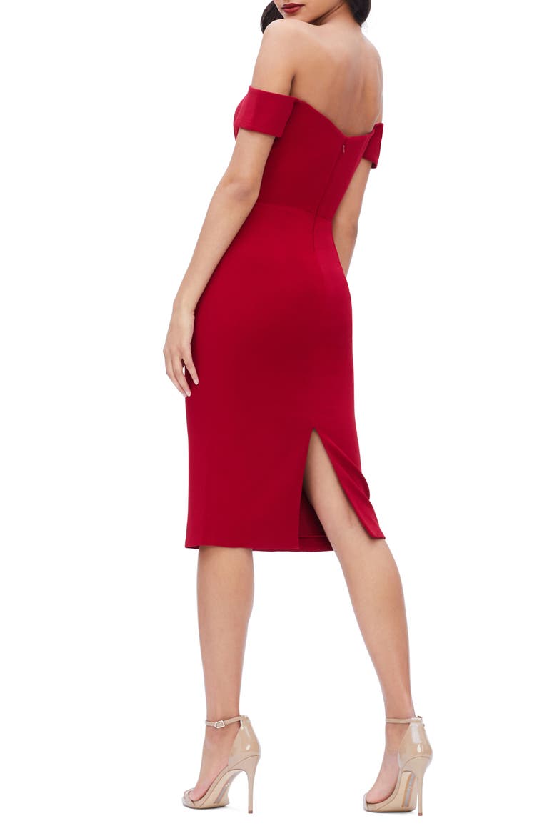 Bailey Off the Shoulder Body-Con Dress, Alternate, color, GARNET