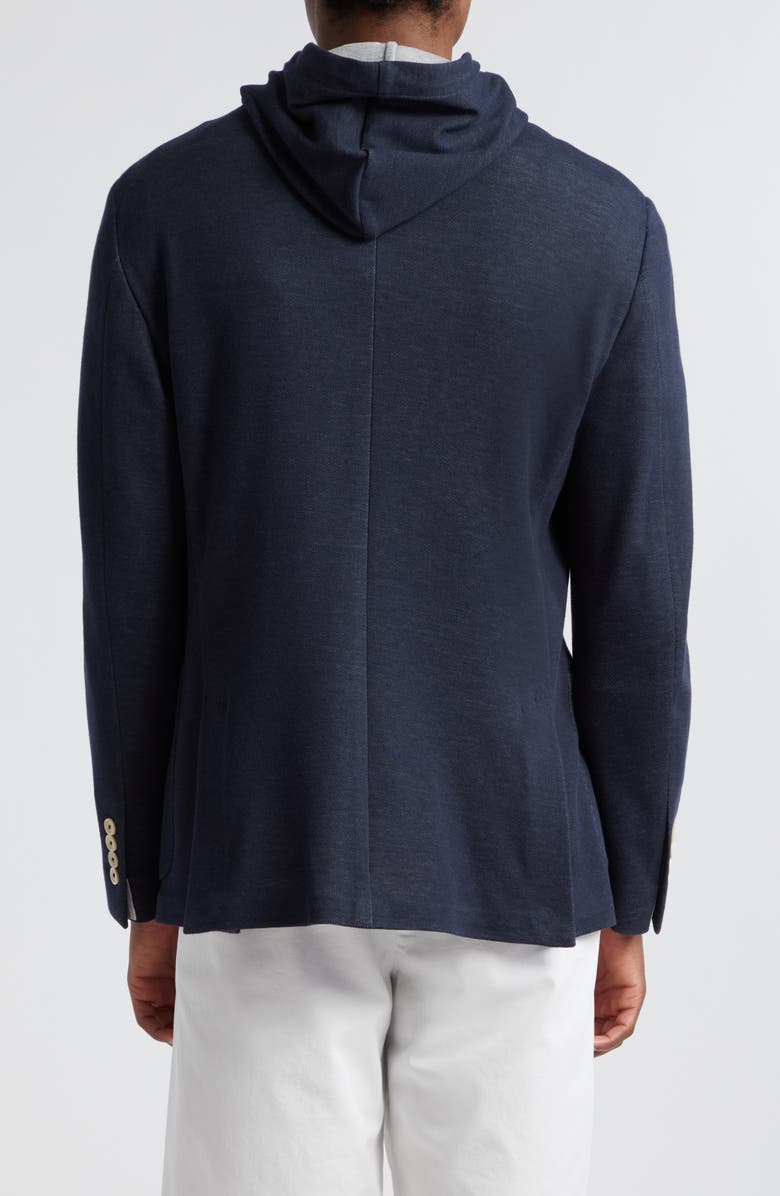 Eleventy Knit Blazer with Hooded Bib Inset, Alternate, color, 