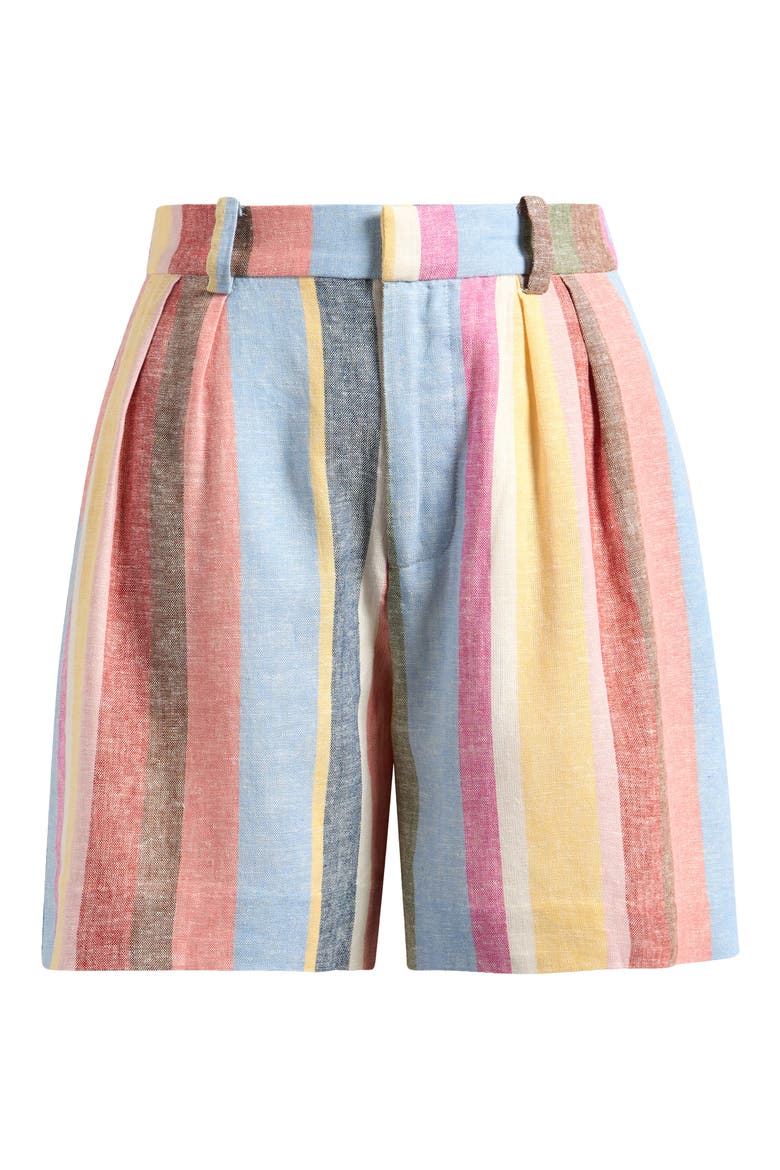 Rio Linen Blend Shorts, Alternate, color, SUMMER STRIPE