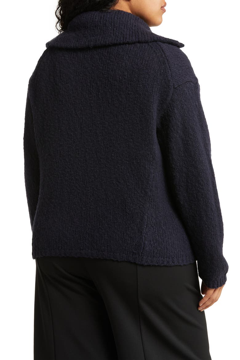 Quarter Zip Wool Blend Pullover, Alternate, color, COASTAL