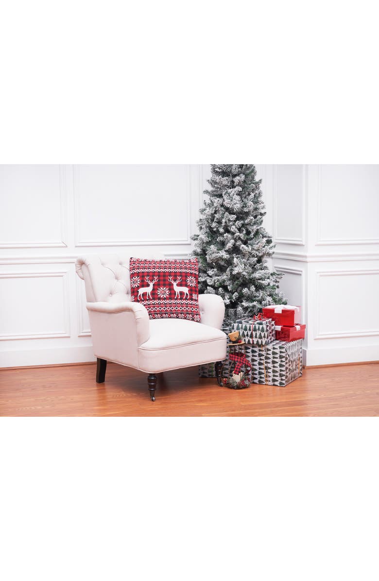 C&F Home Deer Christmas Throw Pillow, 20" x 20", Alternate, color, Red