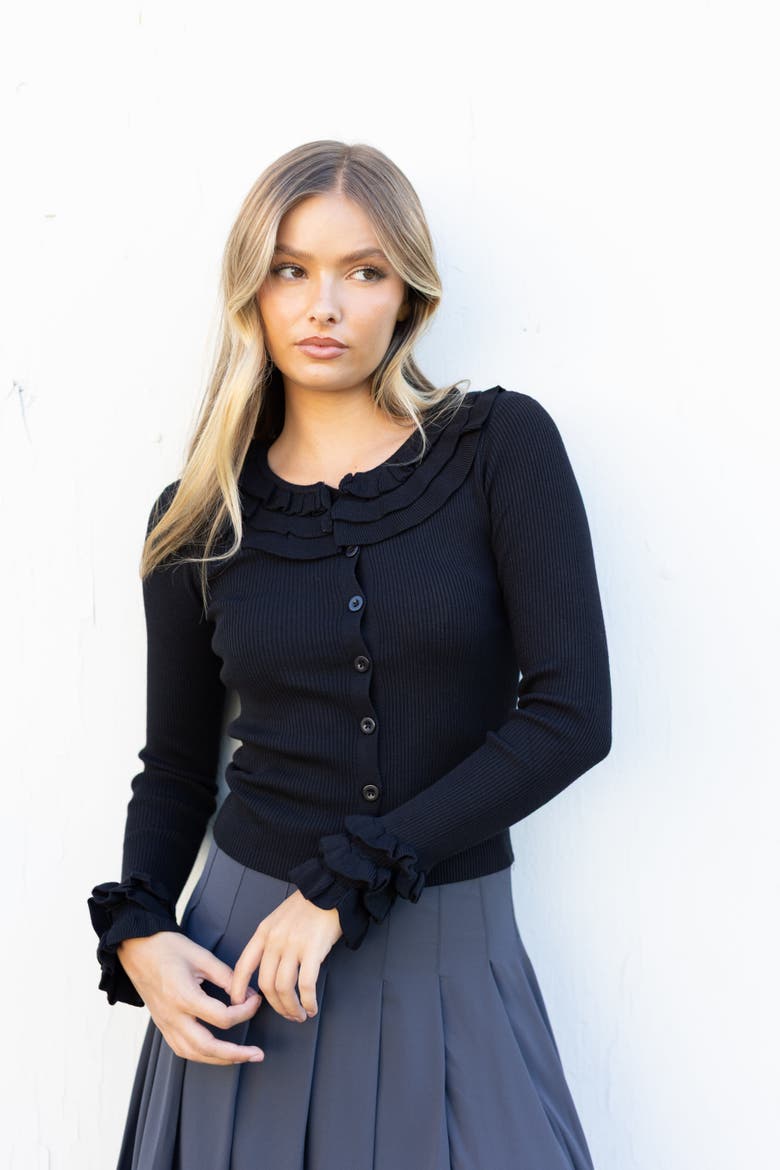 Bella Cardigan, Alternate, color, Black
