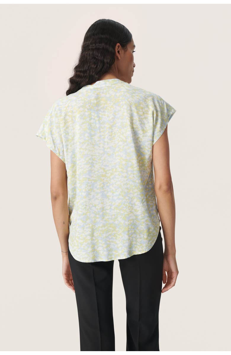 Soaked in Luxury Wynter Notch Neck Short Sleeve Blouse, Alternate, color, Skyway Dizzy Print