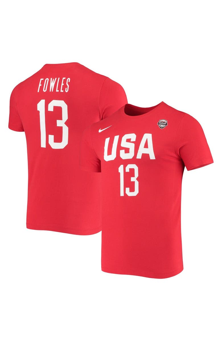 Nike Women's Nike Sylvia Fowles USA Basketball Red Name & Number Performance T-shirt, Main, color, 