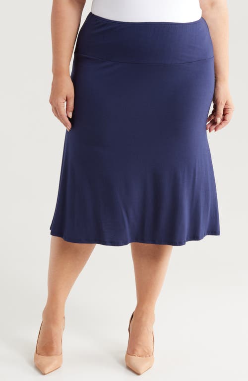 24seven Comfort Apparel A-Line Skirt in Navy  product