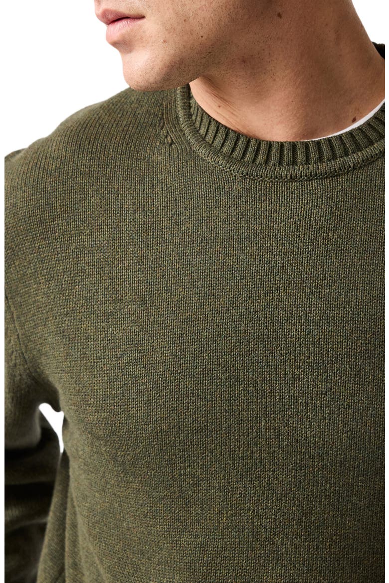 Crewneck Cotton Sweater, Alternate, color, LODEN