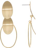 RIVKA FRIEDMAN Concave Oval Disc Drop Earrings