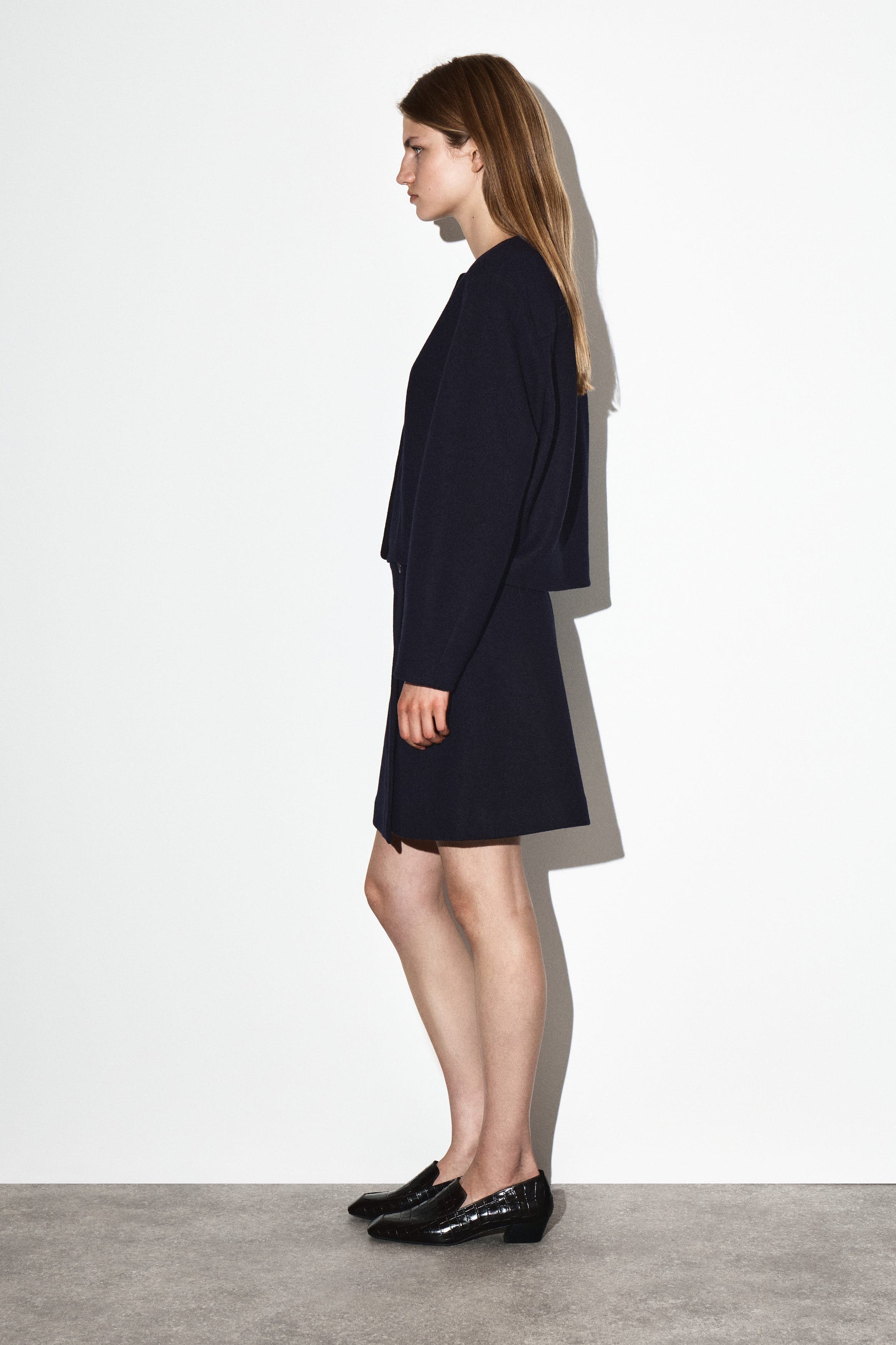Boiled Merino Wool Mini Skirt - image 2