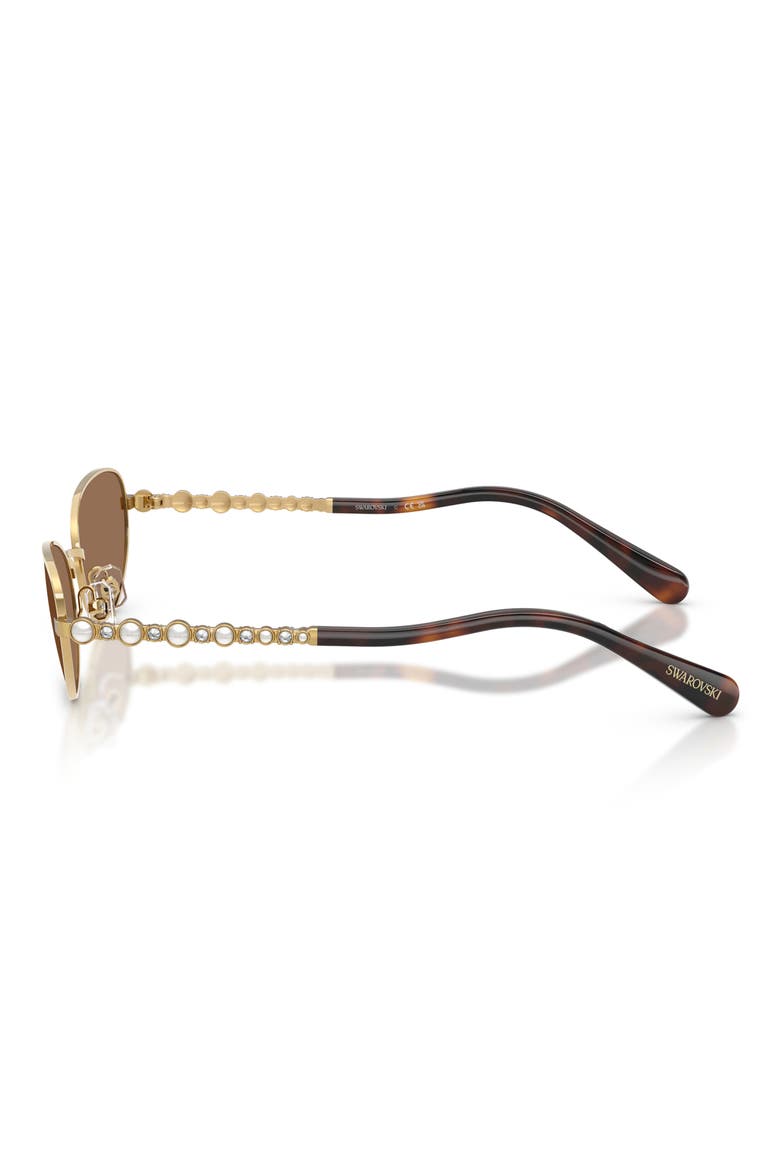 56mm Oval Sunglasses, Alternate, color, GOLD / DARK BROWN