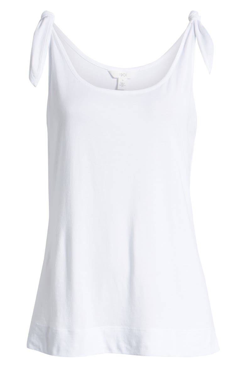 Tie Shoulder Tank Top, Alternate, color, WHITE