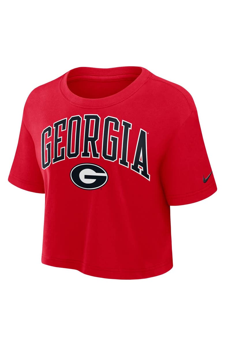 Nike Women's Nike Red Georgia Bulldogs Power Pursuit Athletic Prep Arch Performance Cropped T-Shirt, Alternate, color, Red