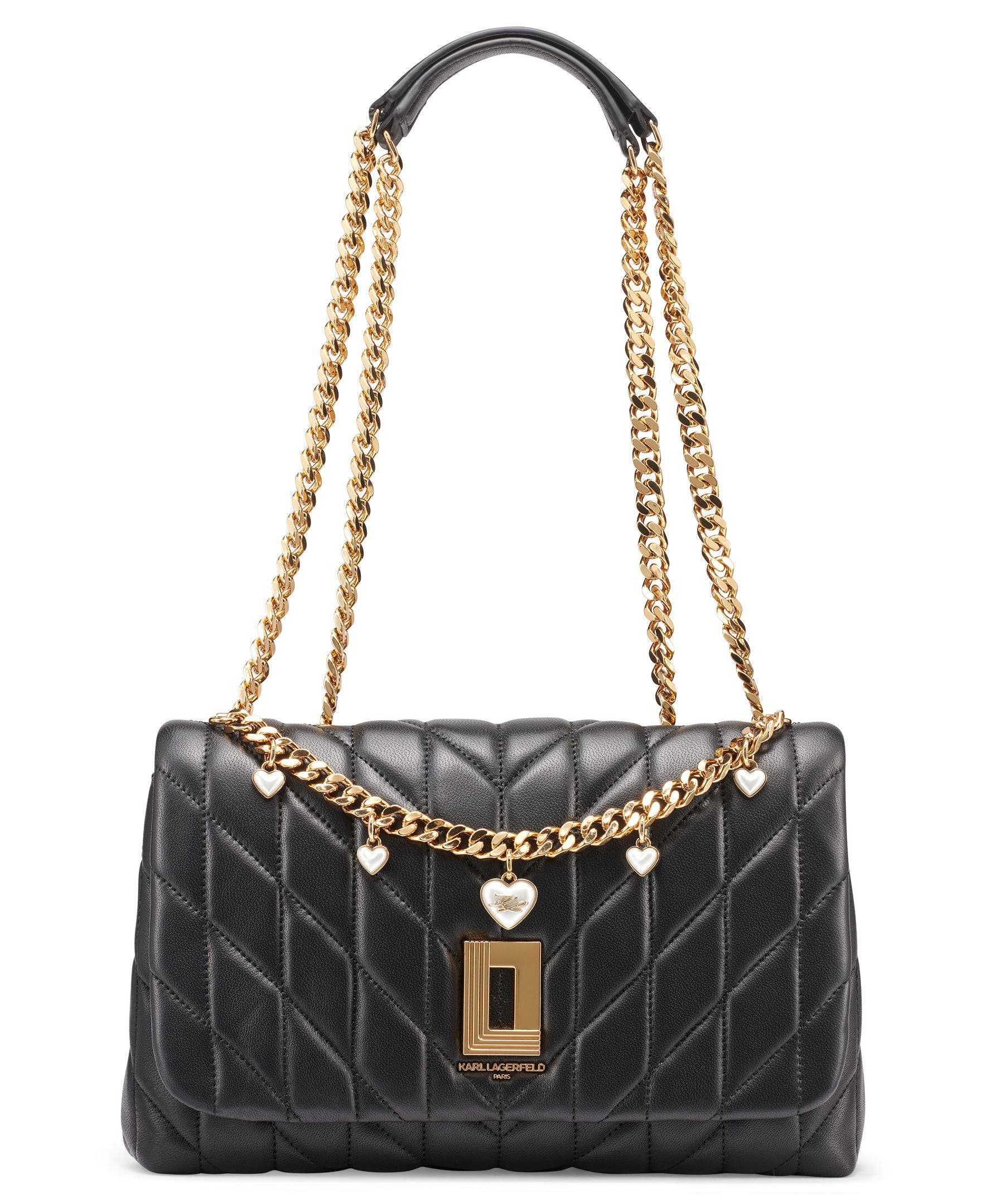KARL LAGERFELD PARIS Lafayette Shoulder, Main, color, Black/Gold