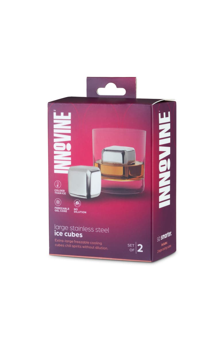 Large Stainless Steel Ice Cubes Set of 2, Alternate, color, Silver