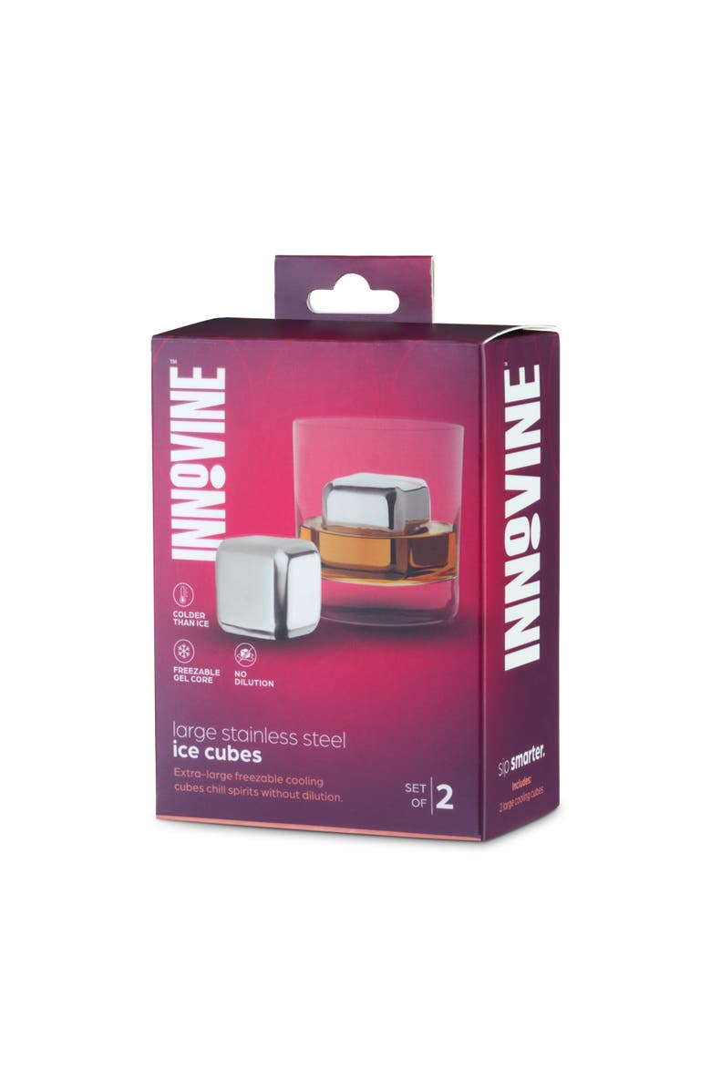 Innovine Large Stainless Steel Ice Cubes Set of 2, Alternate, color, Silver