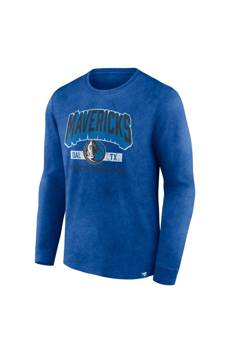 FANATICS Men's Fanatics Branded Heather Royal Dallas Mavericks Front Court Press Snow Wash Long Sleeve T-Shirt, Alternate, color, Heather Royal