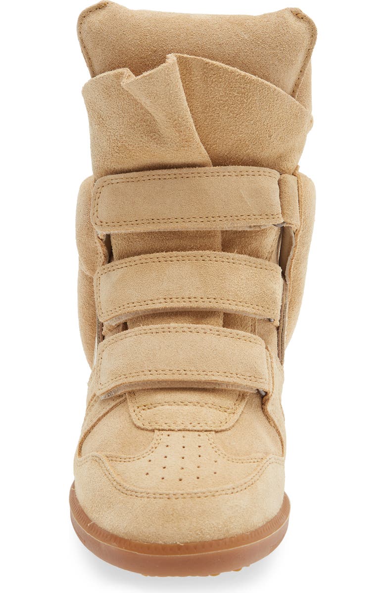 Isabel Marant Bekett Wedge High Top Sneaker, Alternate, color, Begw Beige/ Golden Yellow