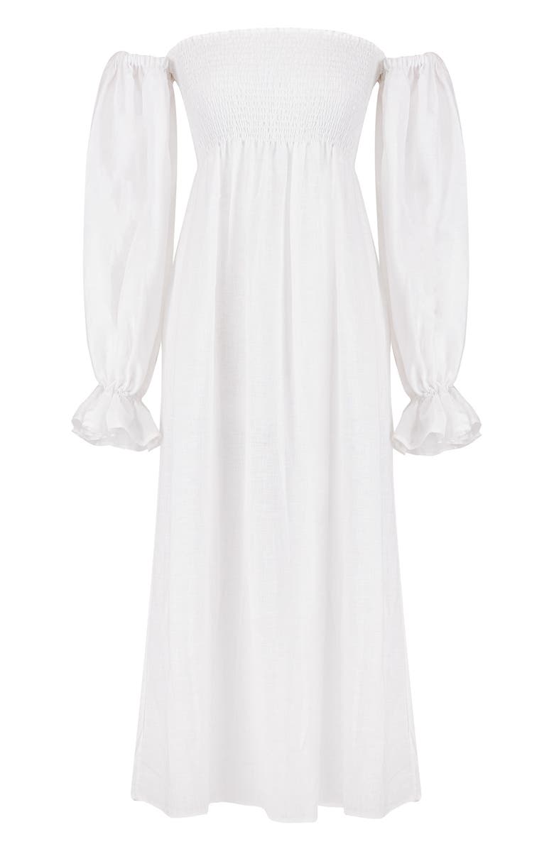 Sleeper Atlanta Balloon Sleeve Linen Nightgown, Alternate, color, 