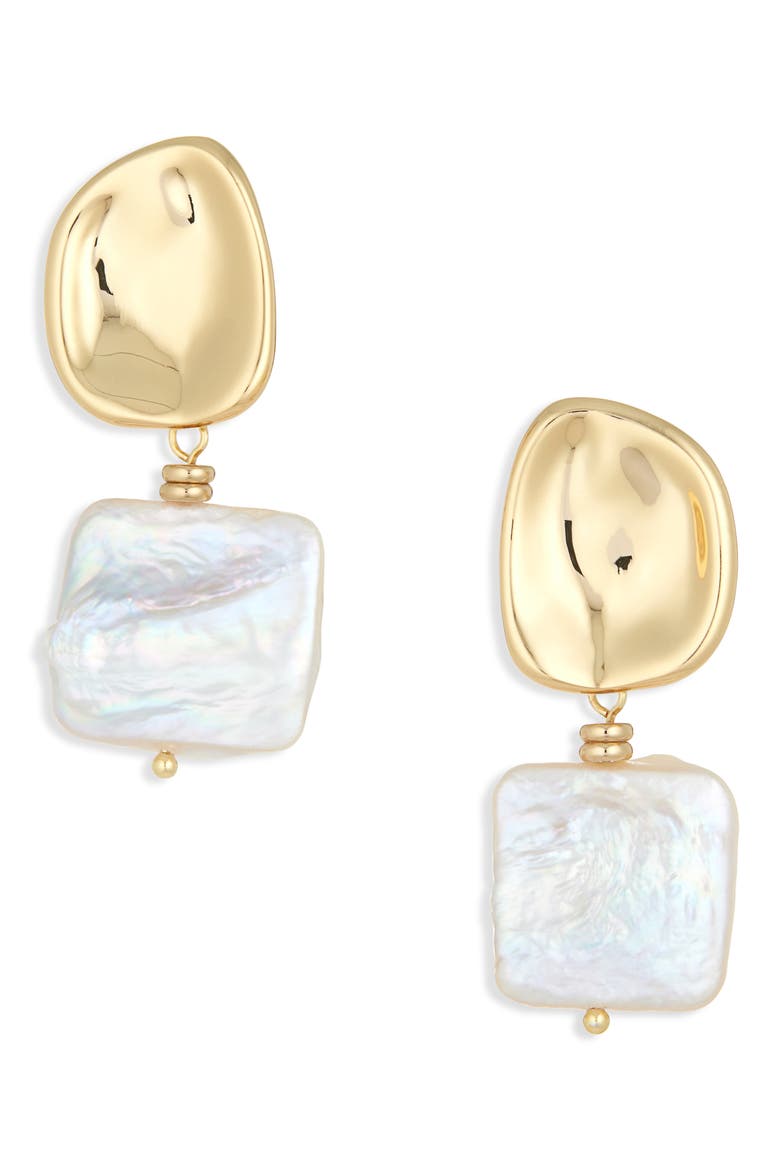 Faux Pearl Drop Earrings, Main, color, WHITE