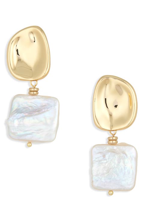 Faux Pearl Drop Earrings