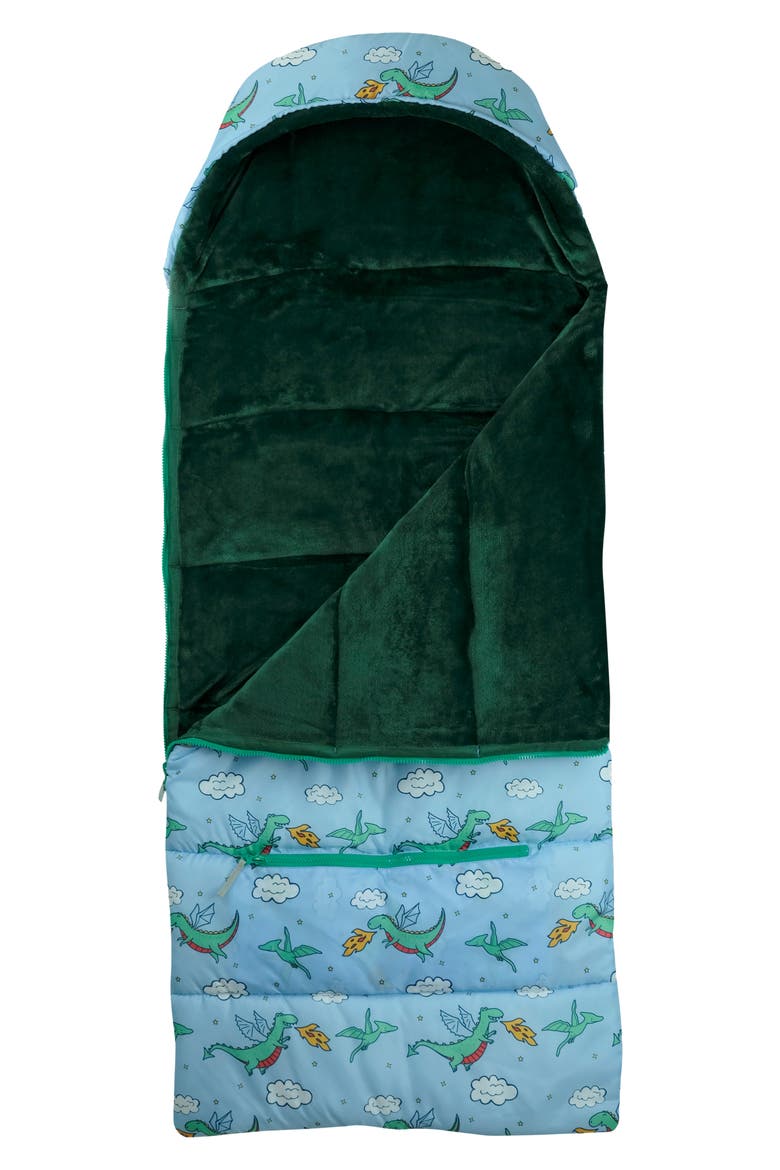 Kids' Sleep-n-Pack Dragon Print Sleeping Bag Backpack, Main, color, DRAGONS
