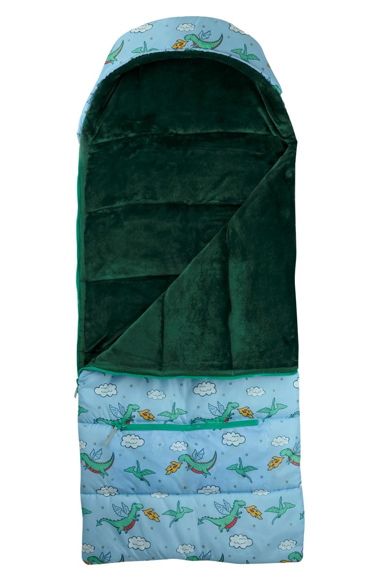 mimish Kids' Sleep-n-Pack Dragon Print Sleeping Bag Backpack, Main, color, Dragons