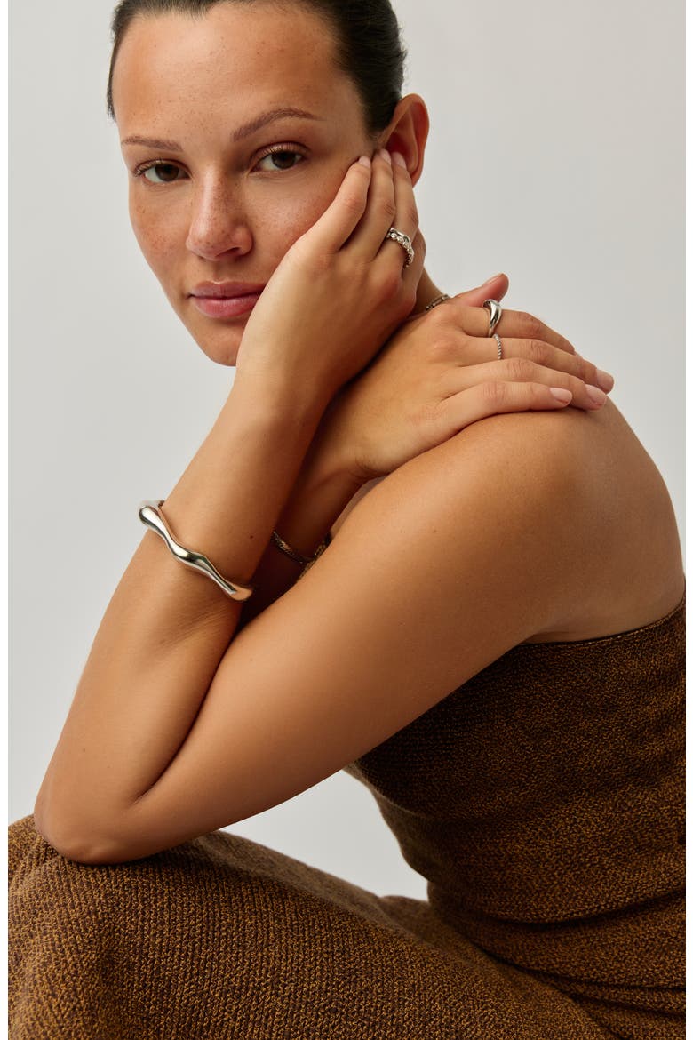 x Eny Lee Parker Puffy Open Cuff Bracelet, Alternate, color, SILVER