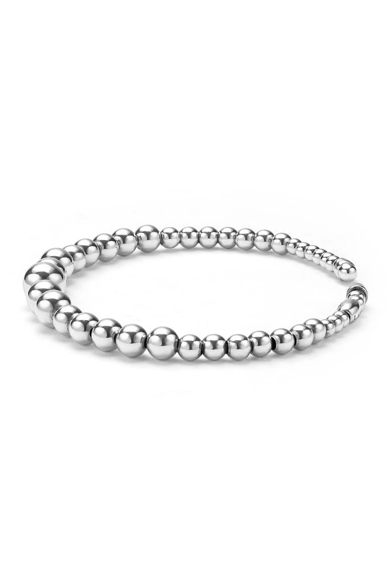 Caviar Bubbly Cuff Bracelet, Alternate, color, STERLING SILVER