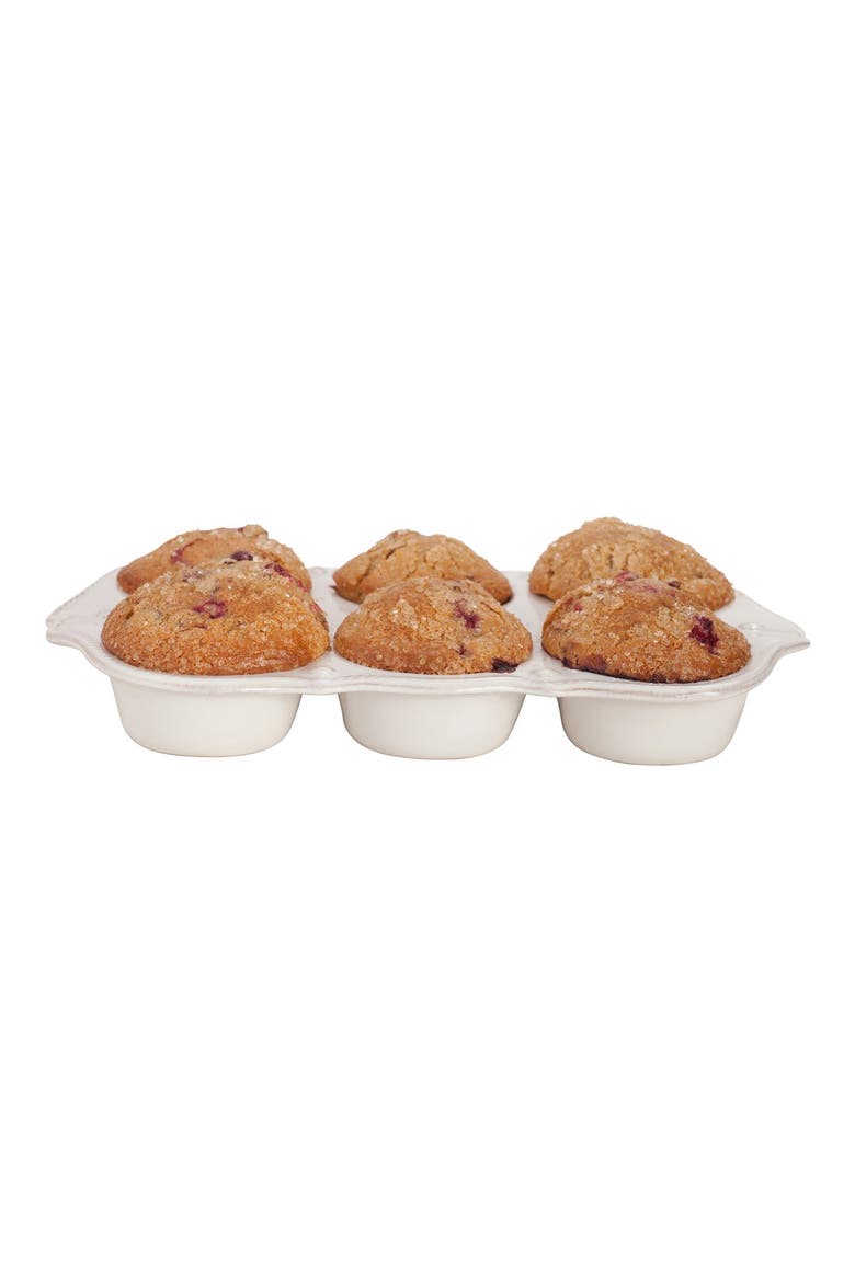 'Berry and Thread' Ceramic Muffin Pan, Alternate, color, WHITEWASH