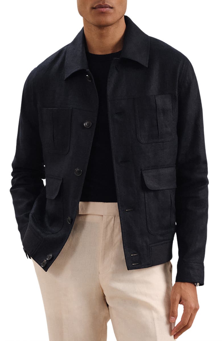 Reiss Adam Linen Jacket, Main, color, 