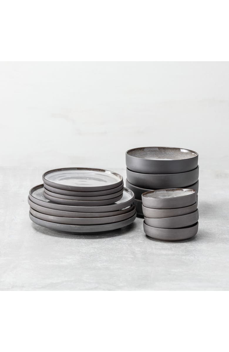 Fortessa Northern Lights 16-Piece Dinnerware Place Setting, Alternate, color, Borealis Silt