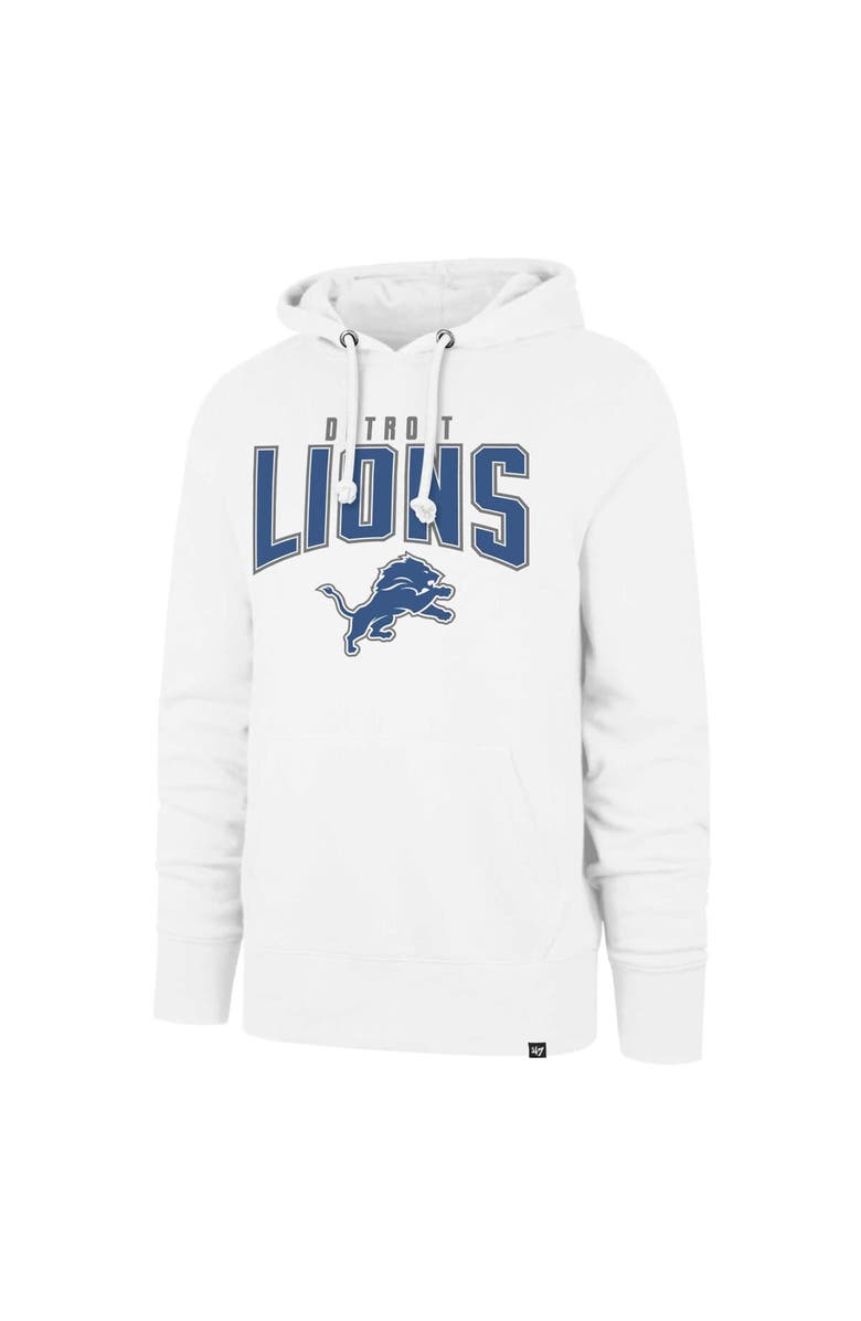 '47 Men's '47 White Detroit Lions Elements Arch Headline Pullover Hoodie, Alternate, color, 