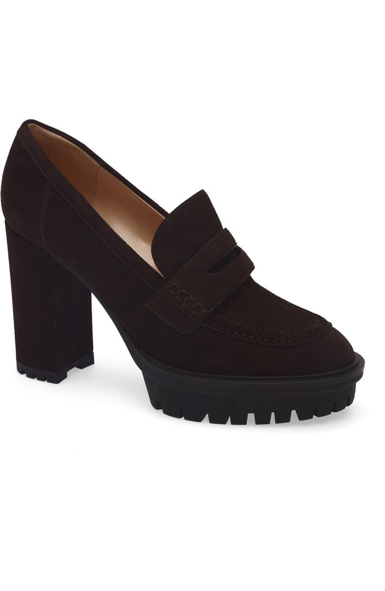 Gianvito Rossi Platform Loafer Pump, Main, color, Moka