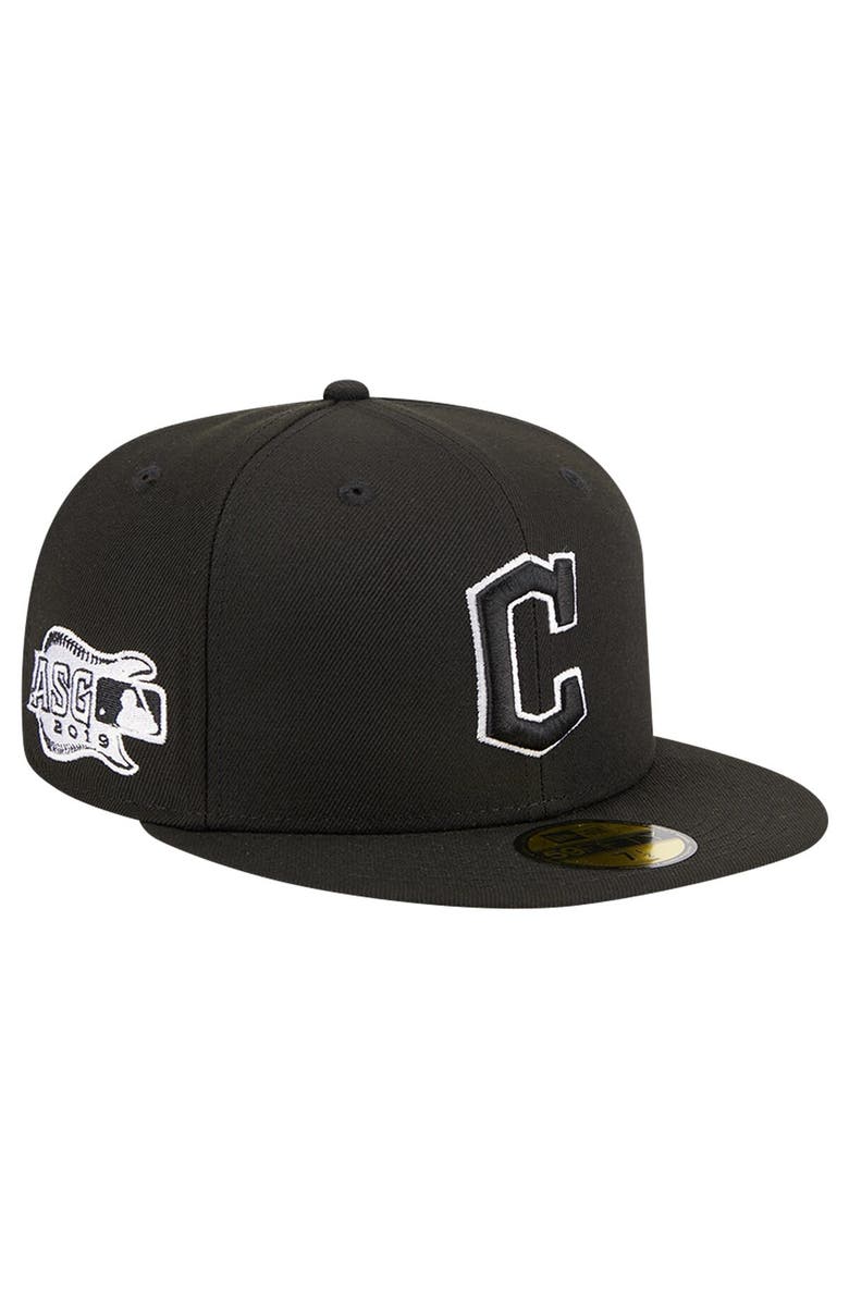 New Era Men's New Era Black Cleveland Guardians Logo 59FIFTY Fitted Hat, Main, color, Black