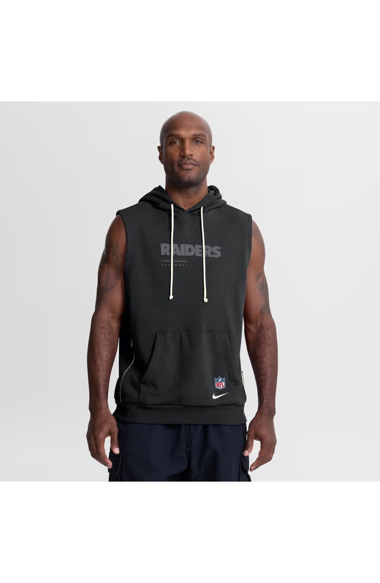 Nike Men's Nike Black Las Vegas Raiders Sideline Standard Issue Dri-FIT Sleeveless Hoodie, Main, color, Black