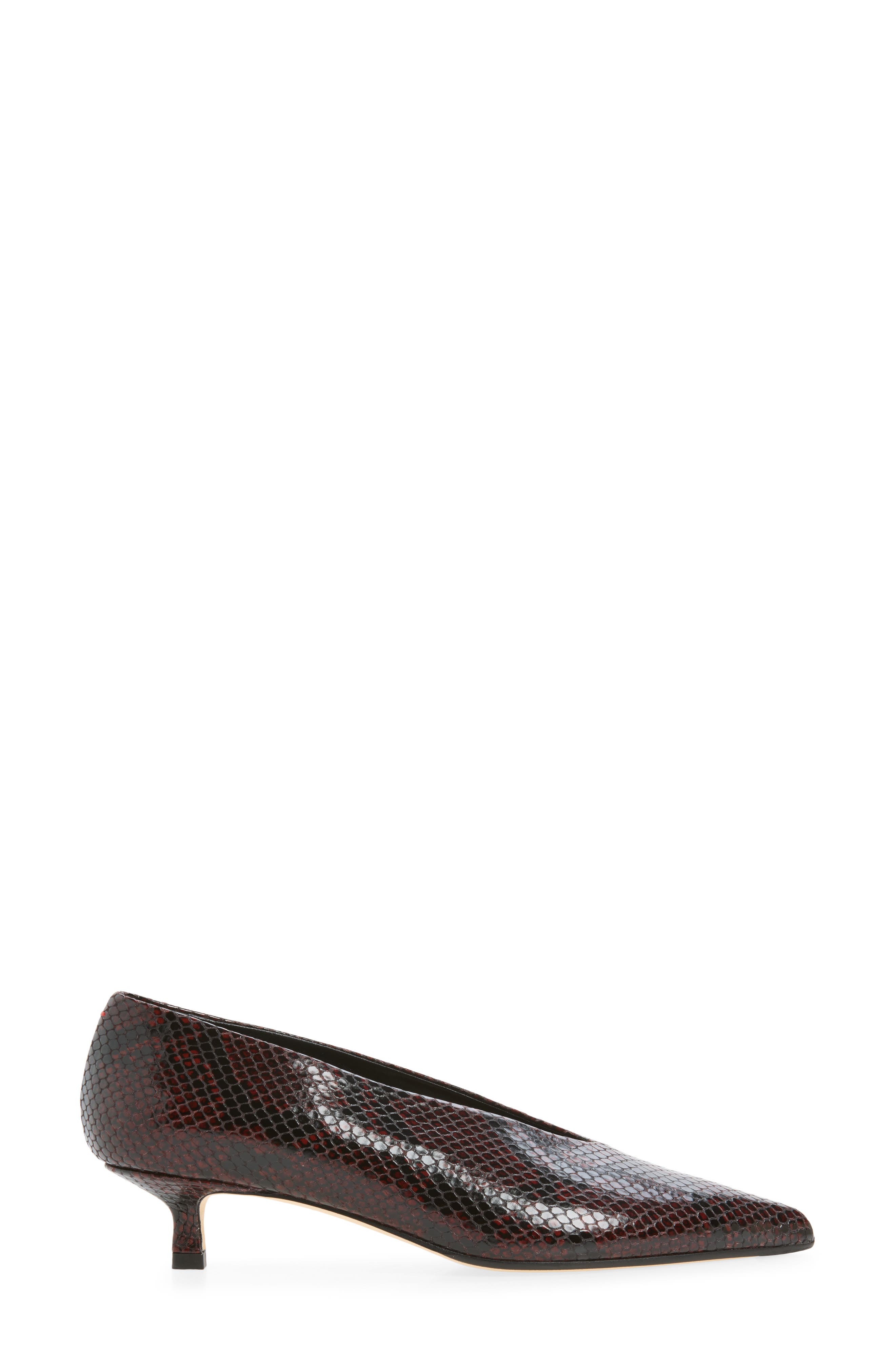 Clara Pointed Toe Kitten Heel Pump, Alternate, color, PORT