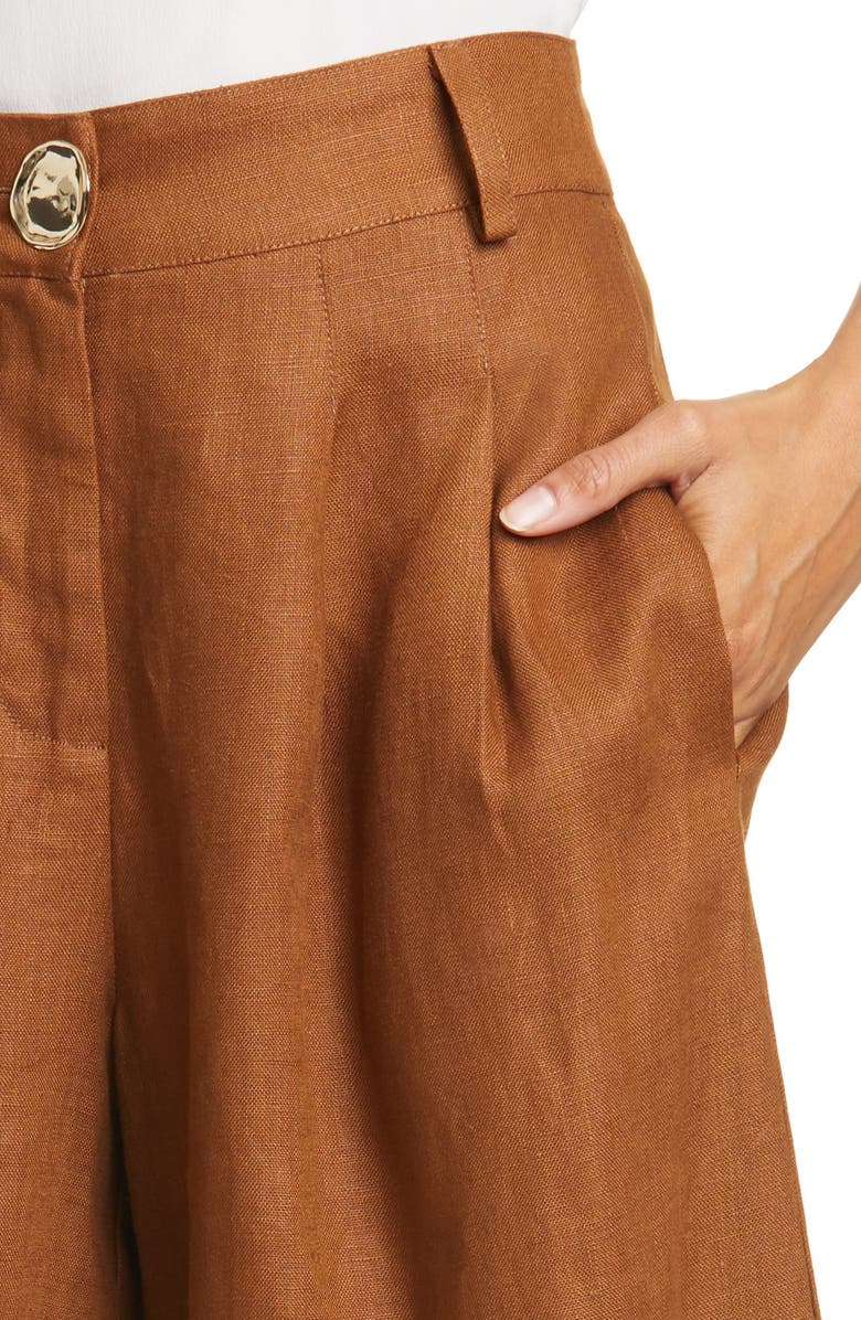 NICHOLAS Varca Linen Crop Wide Leg Pants, Alternate, color, 